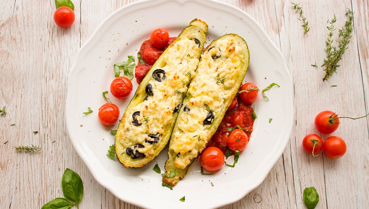 Berenjenas rellenas de atún y queso