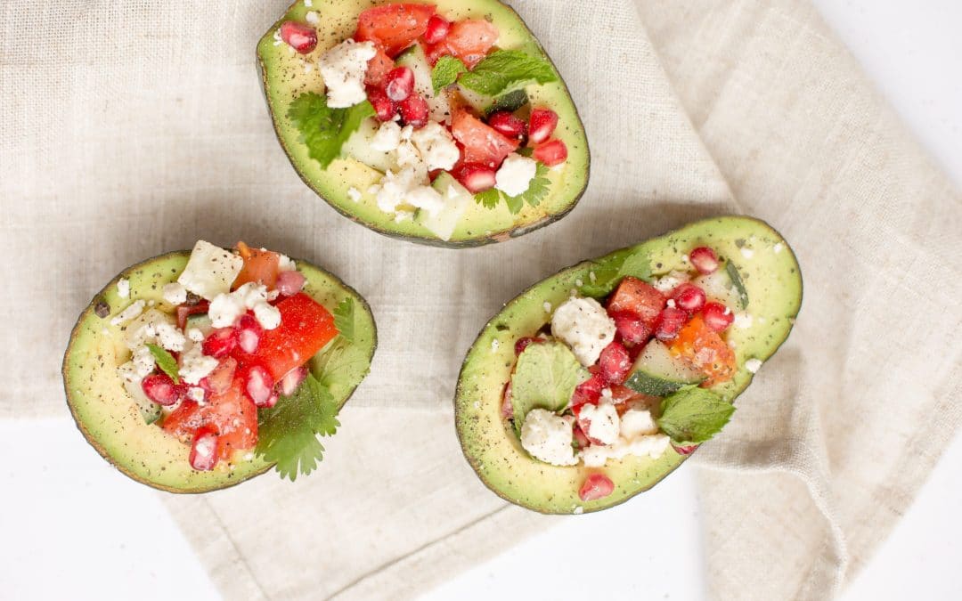 Aguacate relleno de ensalada